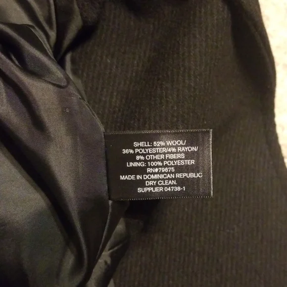 LIZ Claiborne Women's Black Double Breasted Coat